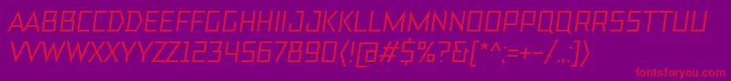 TtBricksMediumItalic-Schriftart – Rote Schriften auf violettem Hintergrund