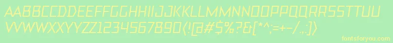 TtBricksMediumItalic Font – Yellow Fonts on Green Background