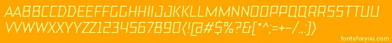 TtBricksMediumItalic Font – Yellow Fonts on Orange Background