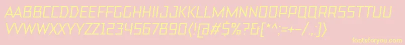 TtBricksMediumItalic Font – Yellow Fonts on Pink Background
