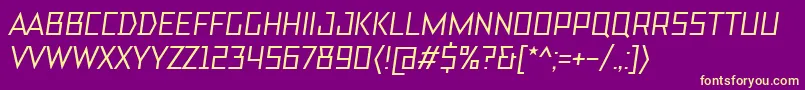 TtBricksMediumItalicフォントについての詳細 フォントTtBricksMediumItalic – 紫の背景に黄色のフォント