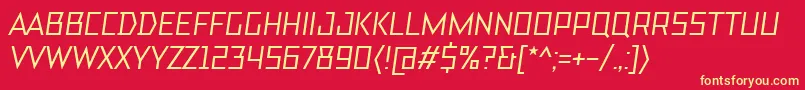 フォントTtBricksMediumItalic – 黄色の文字、赤い背景