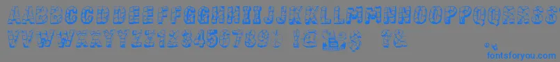 StoneBlock-Schriftart – Blaue Schriften auf grauem Hintergrund