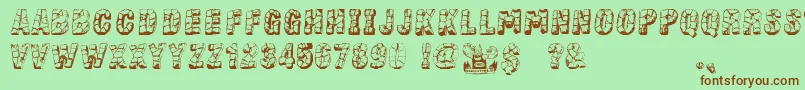 StoneBlock Font – Brown Fonts on Green Background