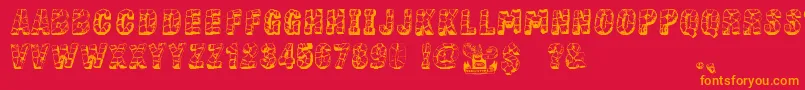 StoneBlock Font – Orange Fonts on Red Background