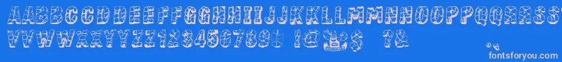 StoneBlock Font – Pink Fonts on Blue Background