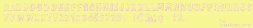 StoneBlock Font – Pink Fonts on Yellow Background