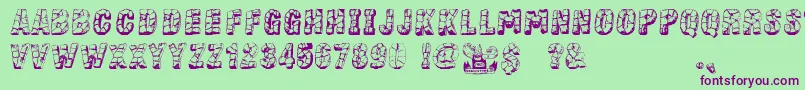 StoneBlock Font – Purple Fonts on Green Background