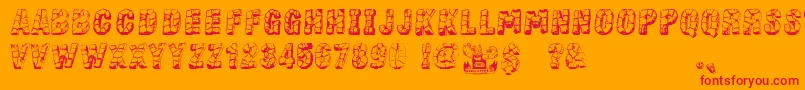 StoneBlock Font – Red Fonts on Orange Background