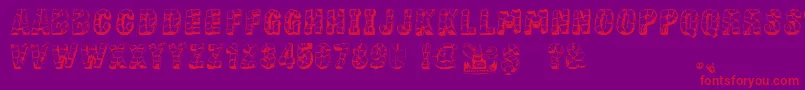 fuente StoneBlock – Fuentes Rojas Sobre Fondo Morado