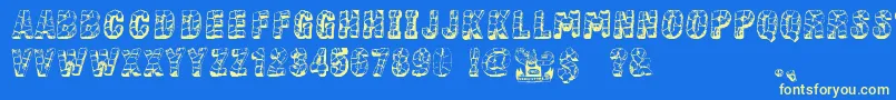 StoneBlock Font – Yellow Fonts on Blue Background