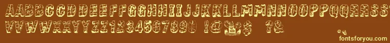 StoneBlock Font – Yellow Fonts on Brown Background