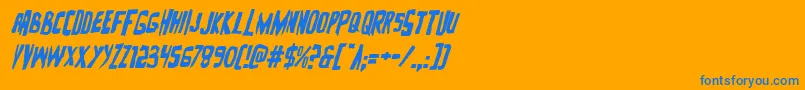 Zakensteinital Font – Blue Fonts on Orange Background