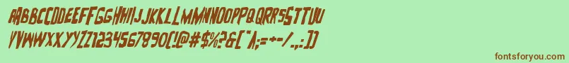 Zakensteinital Font – Brown Fonts on Green Background