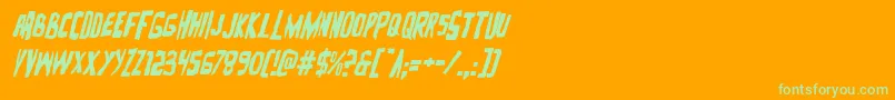 Zakensteinital Font – Green Fonts on Orange Background