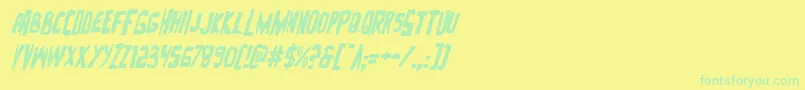 Zakensteinital Font – Green Fonts on Yellow Background