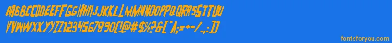 Zakensteinital Font – Orange Fonts on Blue Background