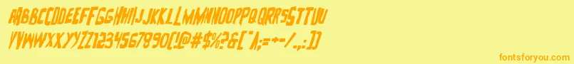 Zakensteinital Font – Orange Fonts on Yellow Background