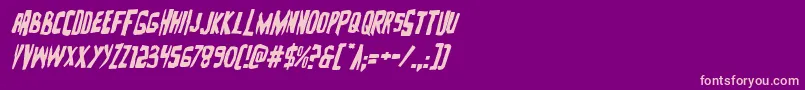 Zakensteinital Font – Pink Fonts on Purple Background