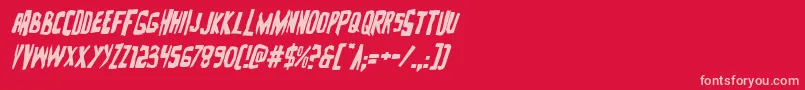 Zakensteinital Font – Pink Fonts on Red Background