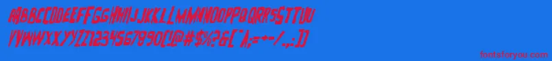 Zakensteinital Font – Red Fonts on Blue Background