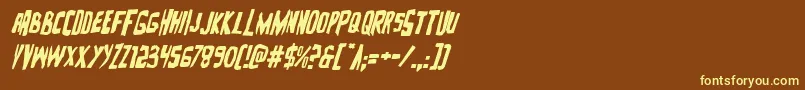 Zakensteinital Font – Yellow Fonts on Brown Background