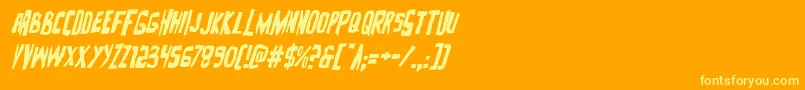 Zakensteinital Font – Yellow Fonts on Orange Background