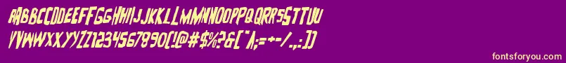 Zakensteinital Font – Yellow Fonts on Purple Background