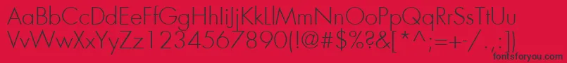 FuturaLtLight Font – Black Fonts on Red Background