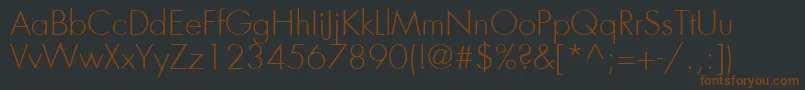 Шрифт FuturaLtLight – коричневые шрифты на чёрном фоне