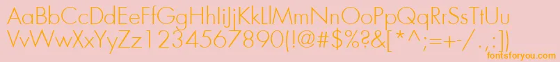 FuturaLtLight Font – Orange Fonts on Pink Background