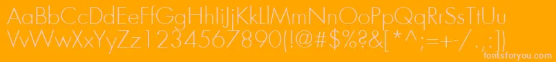 Police FuturaLtLight – polices roses sur fond orange