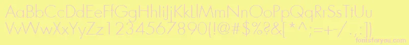 FuturaLtLight Font – Pink Fonts on Yellow Background