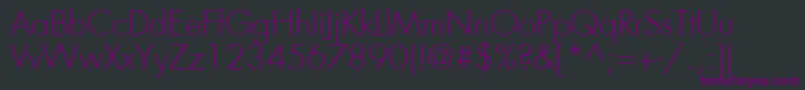 Шрифт FuturaLtLight – фиолетовые шрифты на чёрном фоне