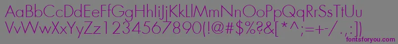 FuturaLtLight Font – Purple Fonts on Gray Background