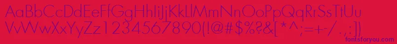 FuturaLtLight Font – Purple Fonts on Red Background