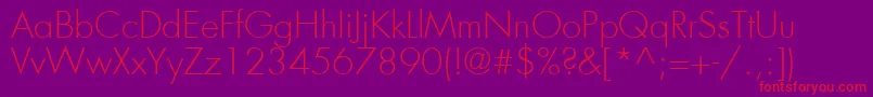 FuturaLtLight Font – Red Fonts on Purple Background