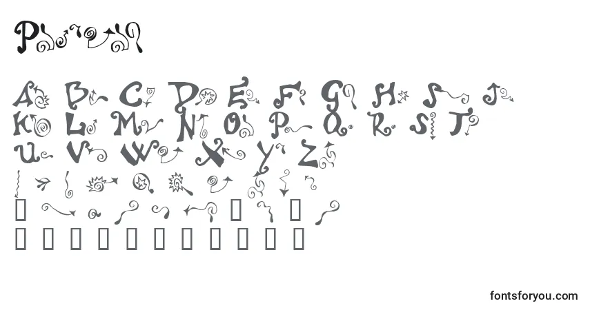Czcionka Polywog – alfabet, cyfry, specjalne znaki