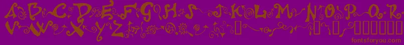 Polywog-Schriftart – Braune Schriften auf violettem Hintergrund