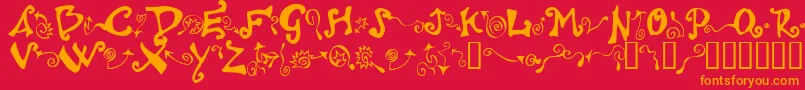 Polywog Font – Orange Fonts on Red Background
