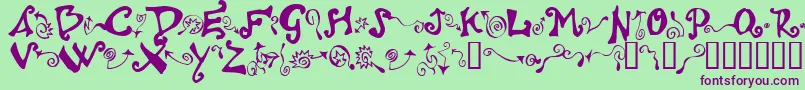 Polywog Font – Purple Fonts on Green Background
