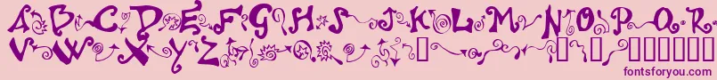 Fonte Polywog – fontes roxas em um fundo rosa