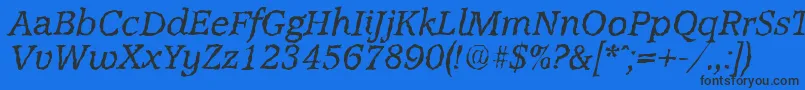 AccoladerandomItalic Font – Black Fonts on Blue Background