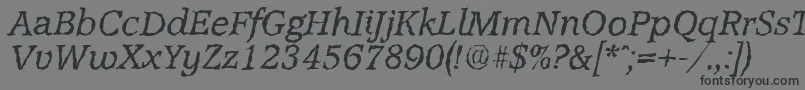 AccoladerandomItalic-Schriftart – Schwarze Schriften auf grauem Hintergrund