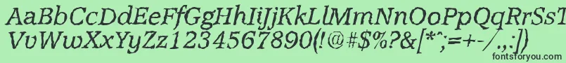 AccoladerandomItalic Font – Black Fonts on Green Background