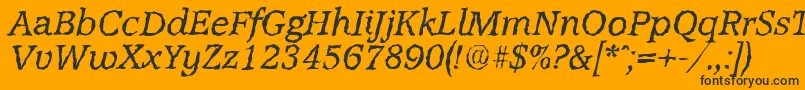 AccoladerandomItalic-Schriftart – Schwarze Schriften auf orangefarbenem Hintergrund