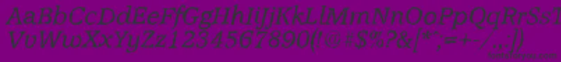 Шрифт AccoladerandomItalic – чёрные шрифты на фиолетовом фоне