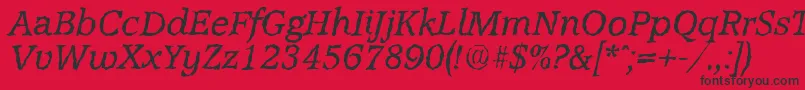 AccoladerandomItalic Font – Black Fonts on Red Background