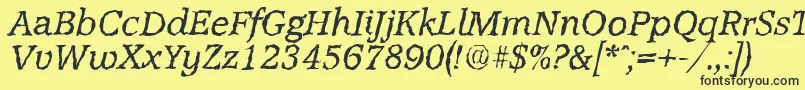AccoladerandomItalic Font – Black Fonts on Yellow Background