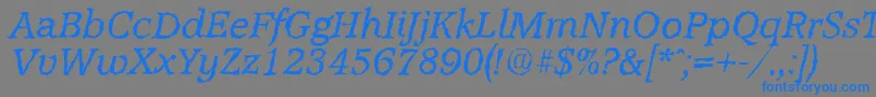 Шрифт AccoladerandomItalic – синие шрифты на сером фоне